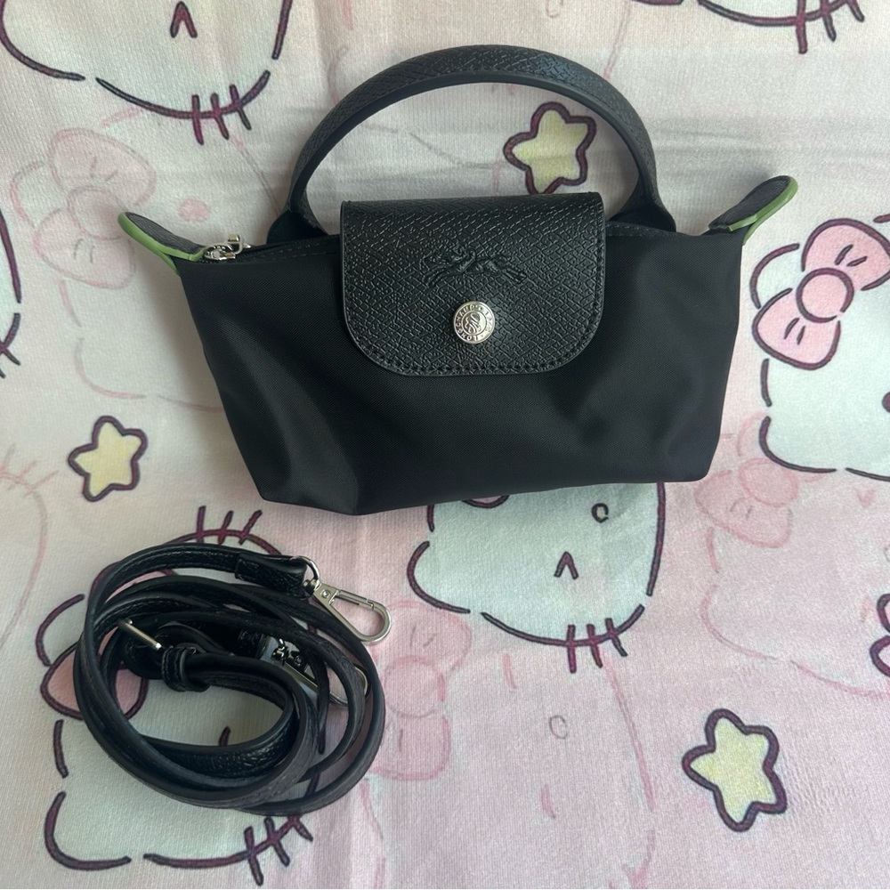 Longchamp Women's Eco-Friendly Black Mini Dumpling Handbag